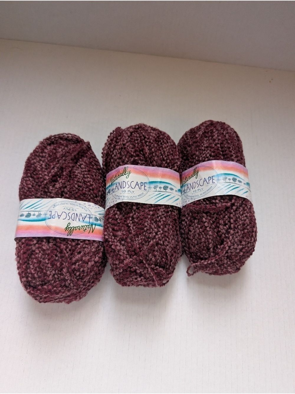 Naturally Landscape 10 Ply Textured Yarn - Deep Plum 4x 50 Grams BNWT